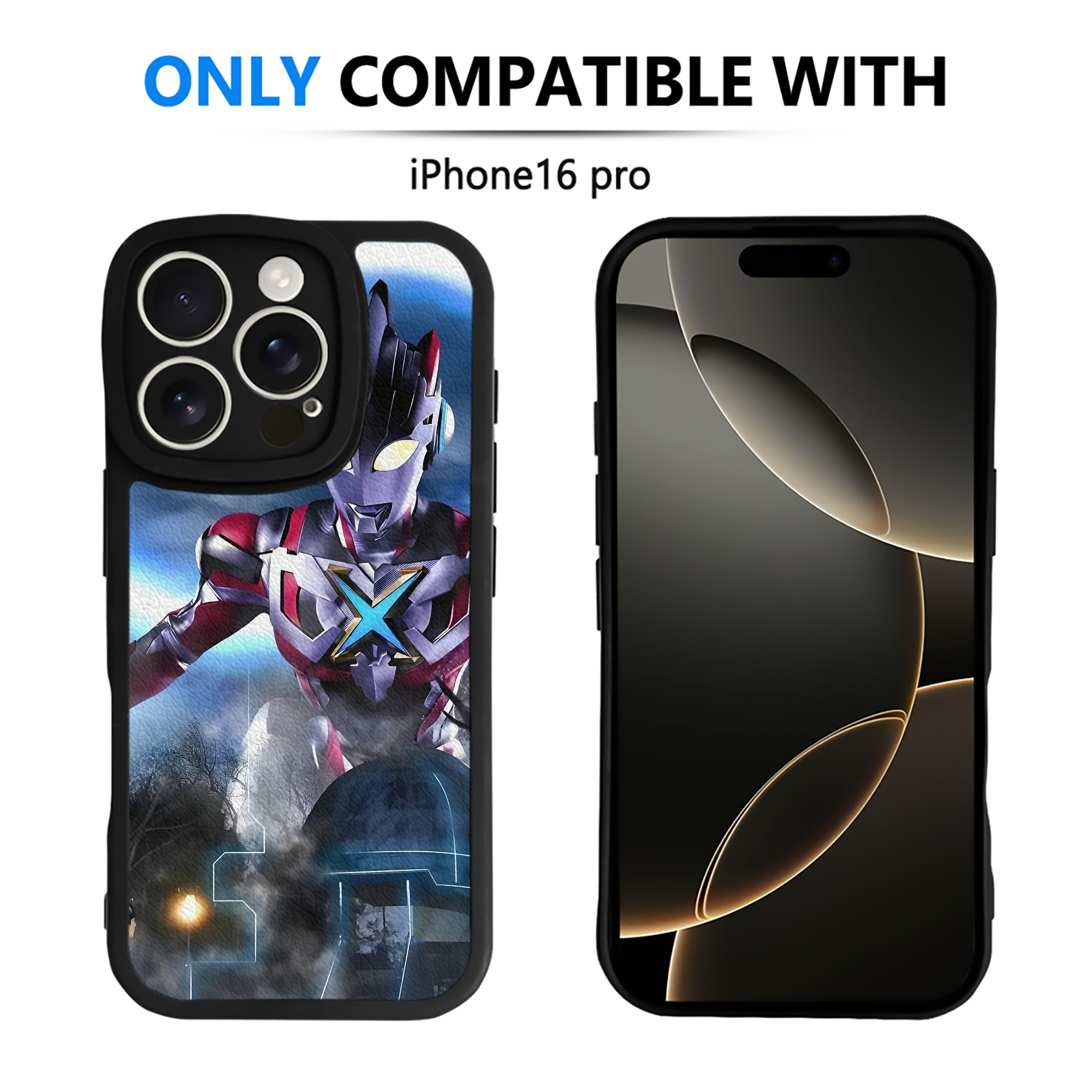 （画像用） ウルトラマン Ultraman 【iPhone 16シリーズ対応】シリコンスマホケース（レザー調） 材質：シリコン